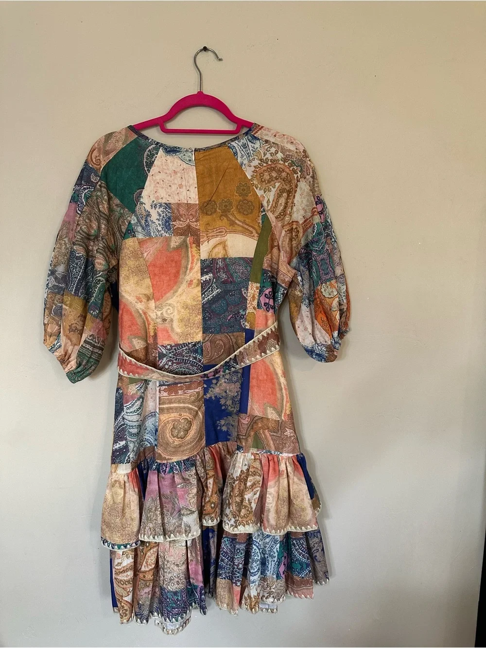Style Zimmerman Peekskill Patchwork Tiered Mini Dress in Multicolor - Picture 5 of 7
